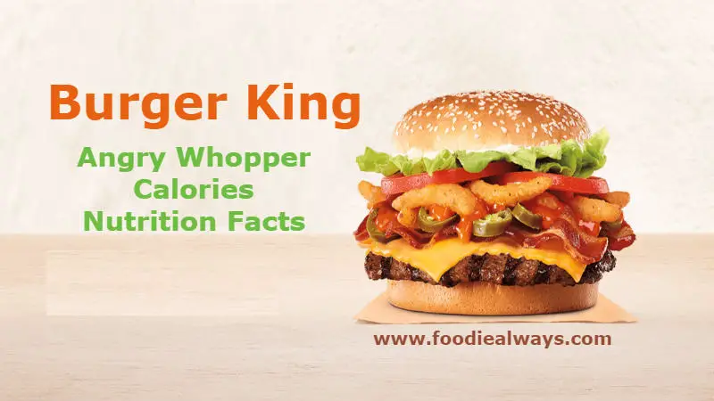 Burger King Nutrition Chart