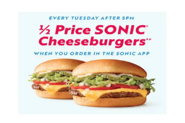 Sonic Half Price Burgers