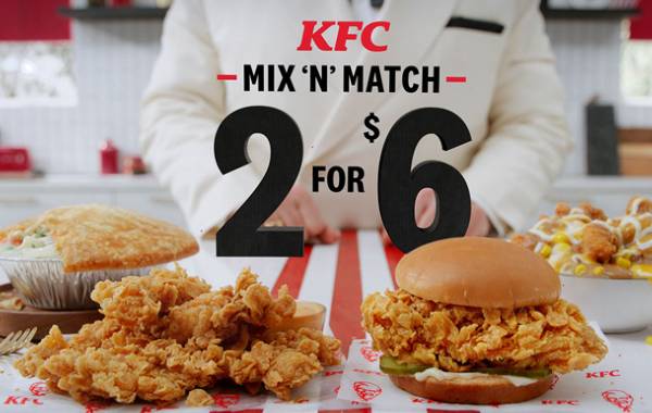 kfc 2 for $6 Menu