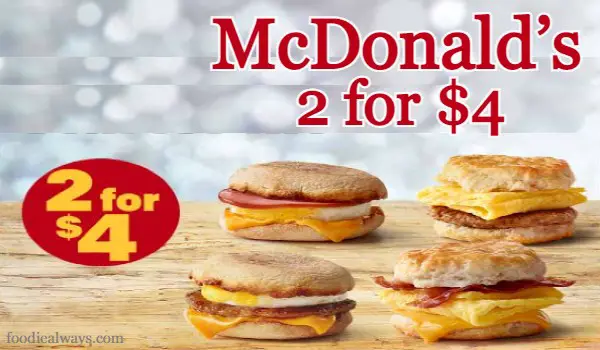 McDonalds 2 for $4